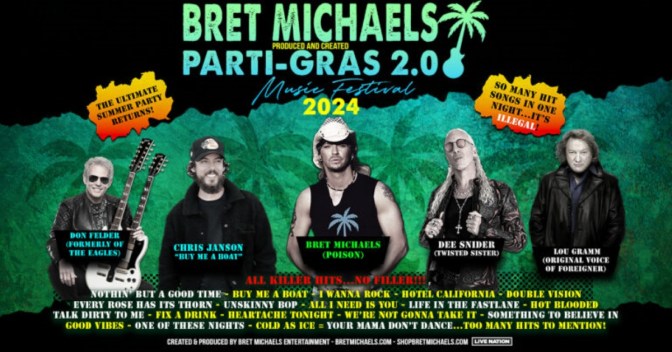 Bret Michaels Partners With Live Nation For The Triumphant Return Of The Michaels-Produced & Created Parti-Gras 2.0