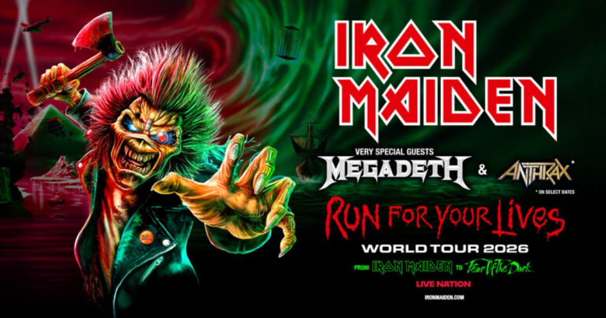 IRON MAIDEN Bring Their Hugely Acclaimed 50th Anniversary ‘RUN FOR YOUR LIVES’ World Tour To Stadiums & Major Amphitheaters Across North America In 2026